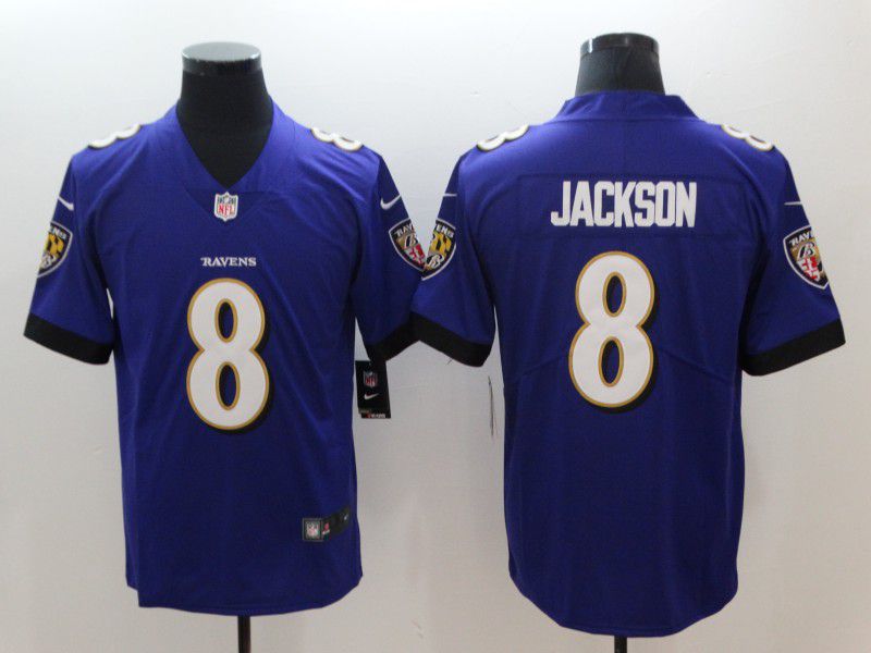 Men Baltimore Ravens #8 Jackson Purple Nike Vapor Untouchable Limited NFL Jerseys->baltimore ravens->NFL Jersey